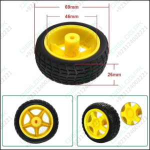 1 Piece Tt Motor Rubber Tires Dia 68mm Width 26mm Geared