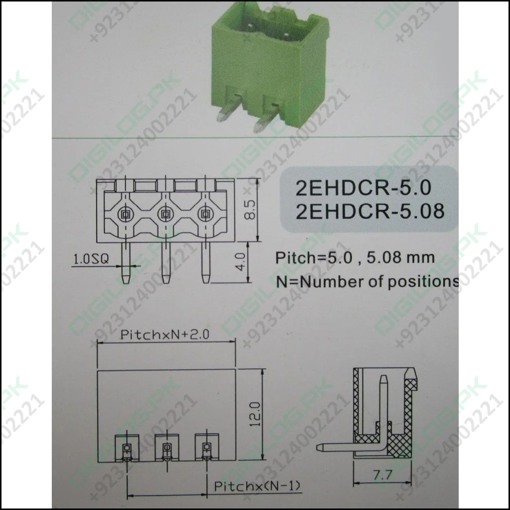 10 Pin Connector Pcb Mount Right Angle Bent Screw Terminal