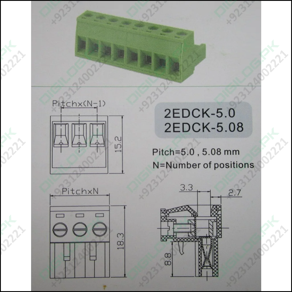 10 Pin Connector Pcb Mount Right Angle Bent Screw Terminal