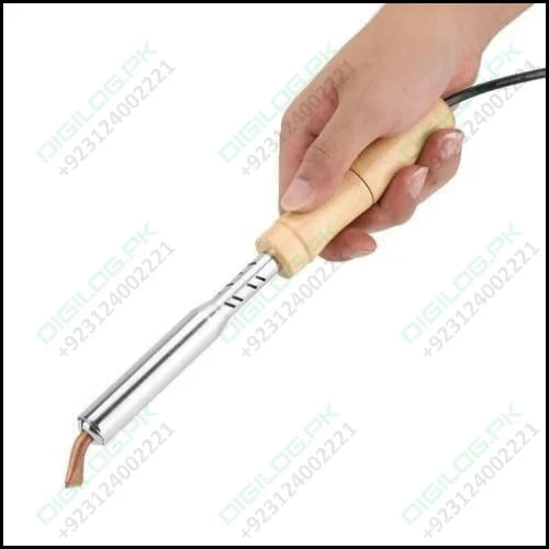 100w 220v Soldering Iron With Chisel Tip & Wood Handle