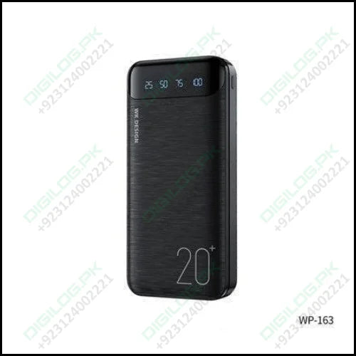 20000mah Fast Charging Power Bank Black Wp-163 Led Display