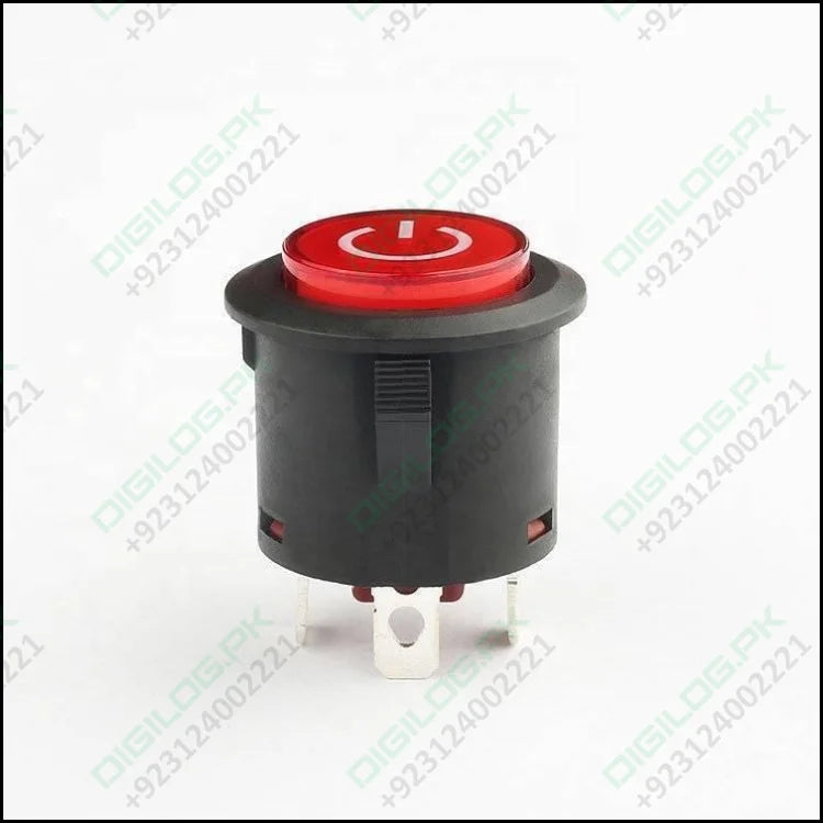 22mm Red Led Power Button Switch 12v Autolock Push On/off