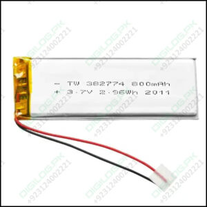 3.7v 800mah Battery Rechargeable Lithium Polymer Ion