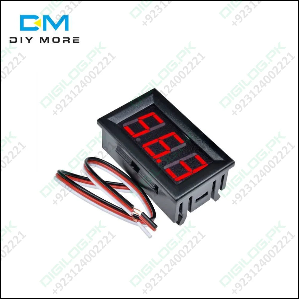 3 wire DC to 30V Red LED digital voltmeter module panel