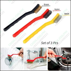 3pcs Wire Brush Stainless Steel Nylon Brass Brushes Cleaning