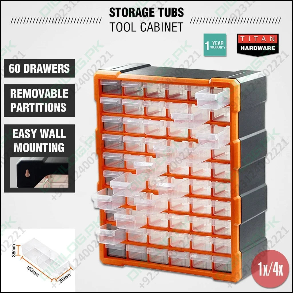 60 Drawer Plastic Component Storage Tools Box Makeup Jewelry