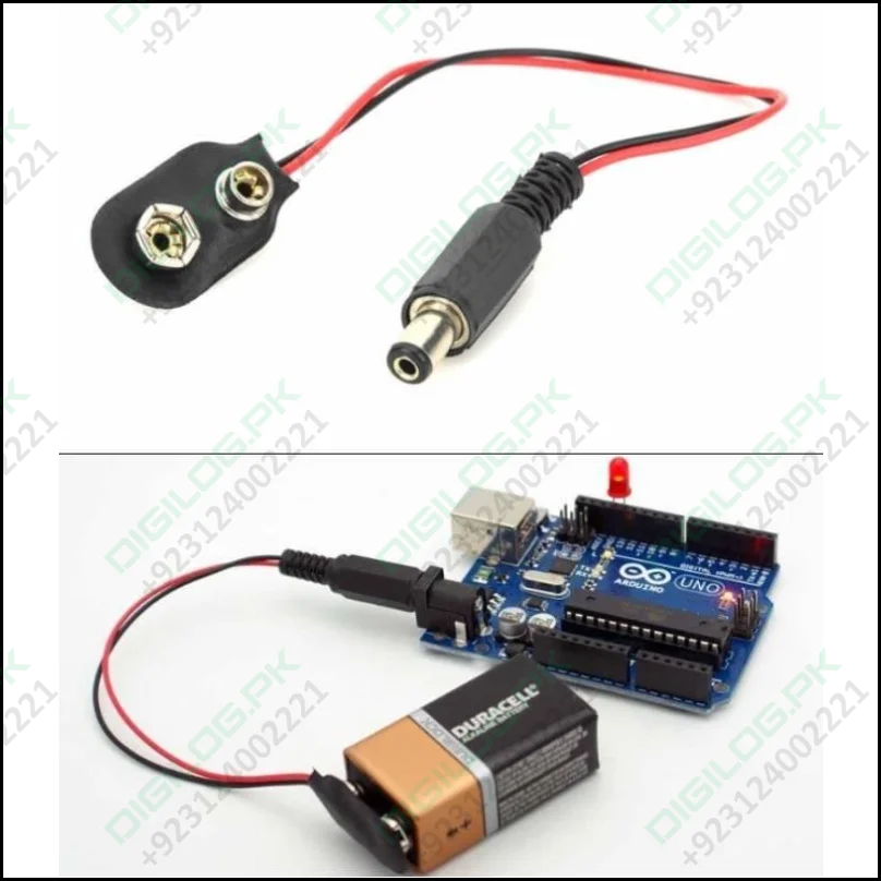 9v Battery Snap Connector To Dc Male Power Adapter Cable For