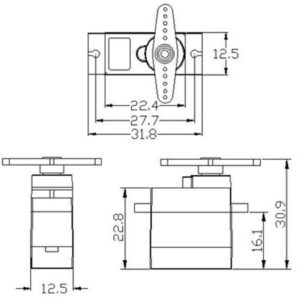 Metal Gear Servo Motor MG90S 360