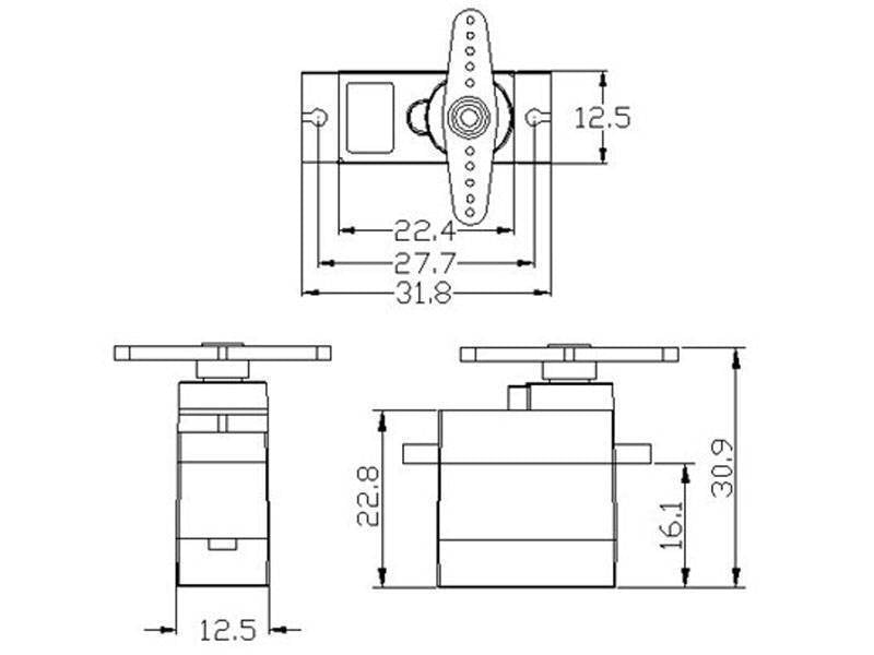 Metal Gear Servo Motor MG90S 360