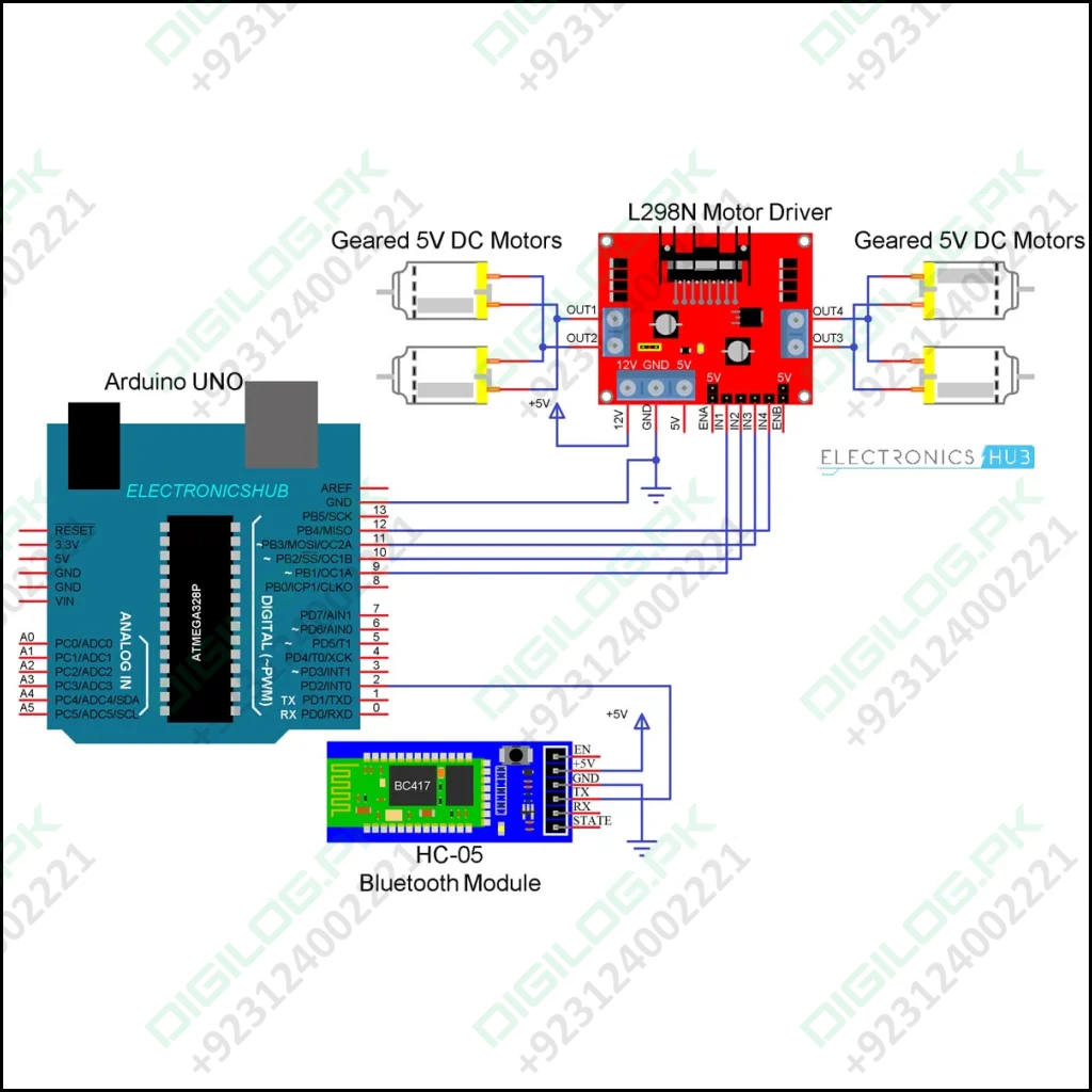 Components Of Making Bluetooth Controlled Robot Using