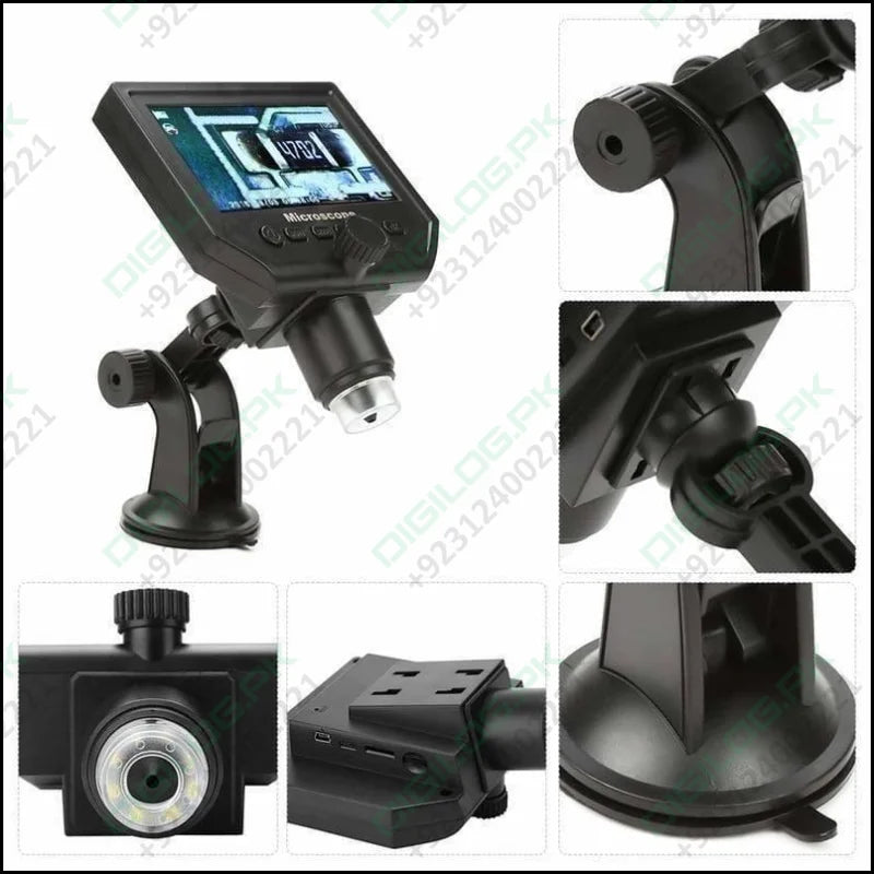 Digital Microscope 4.3in Hd Led 3.6mp 1-600x Continuous