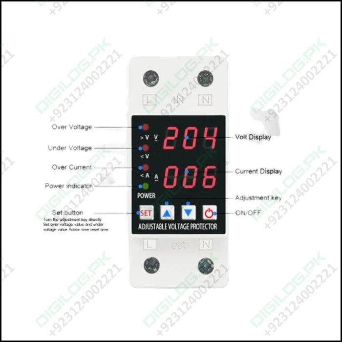 Dual Display Adjustable Over Voltage Current And Under