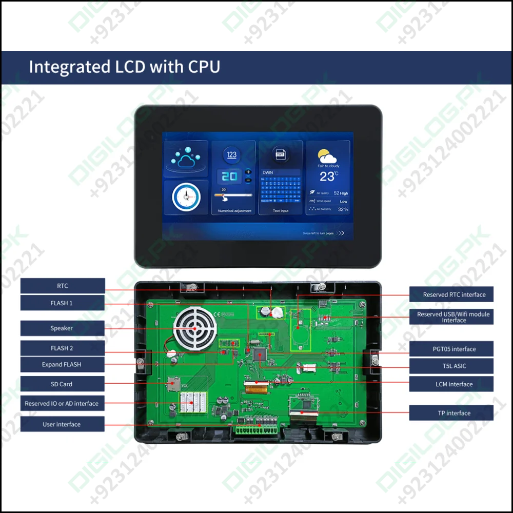 Dwin 10.1 Inch Hmi Modbus Tft Lcm Dmg10600t101-a5wtr