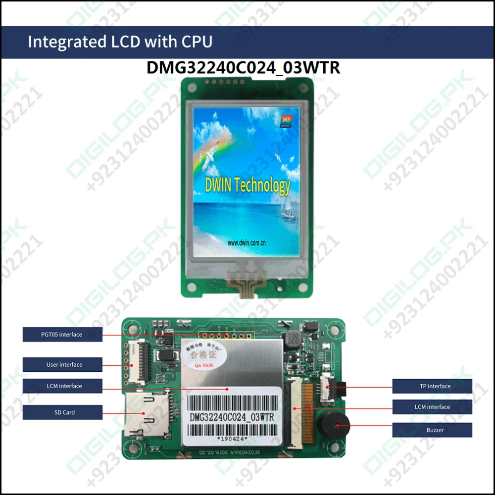 Dwin Hmi 2.4 Inch Lcd Resistive Touch Display