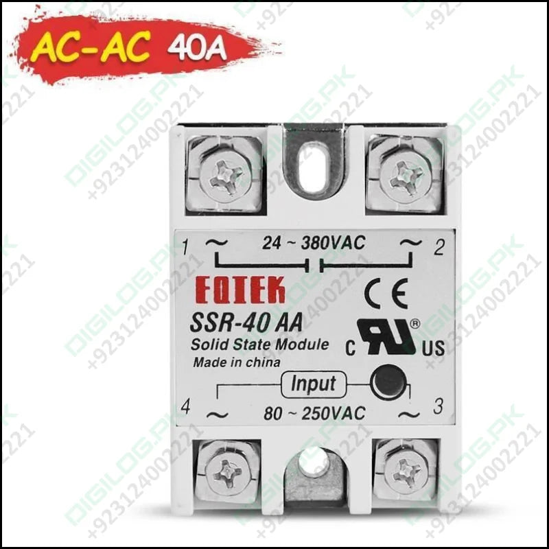 Fotek Module Ssr-40aa Ac Activation Ac-ac Control Signal 40a