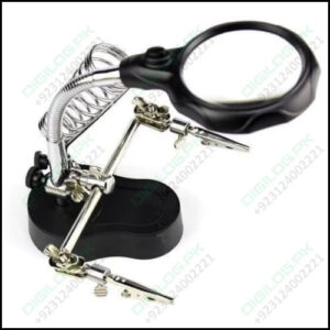 Helping Hand Clip Desktop Led Light Magnifier Glass