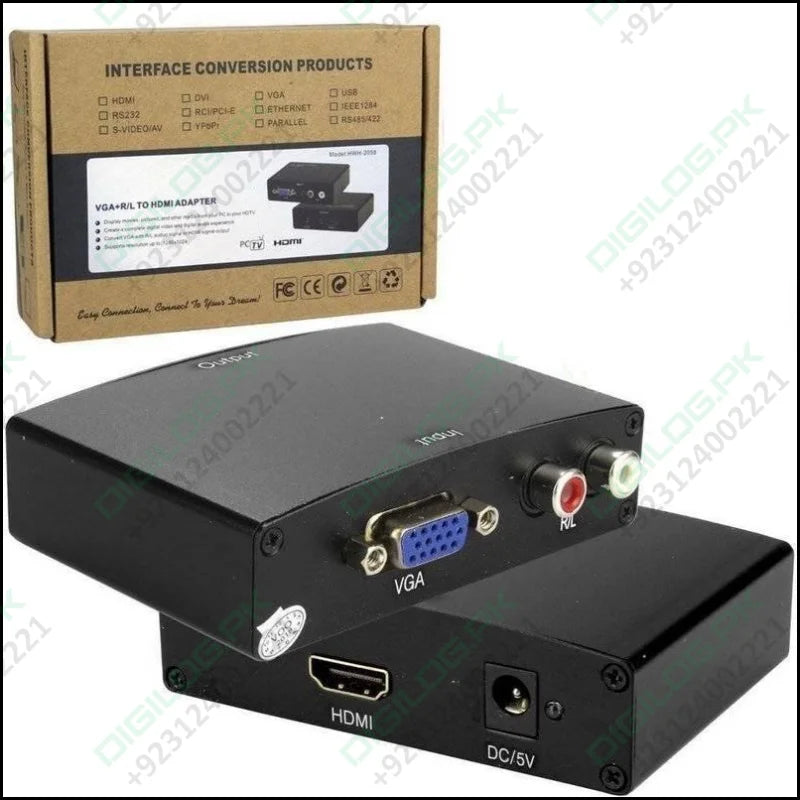 Interface Conversion Converter Vga+r/l To Hdmi Adapter