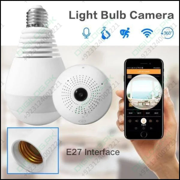 Ip Wireless Panoramic Bulb Camera 1080p Hd 2mp Price In