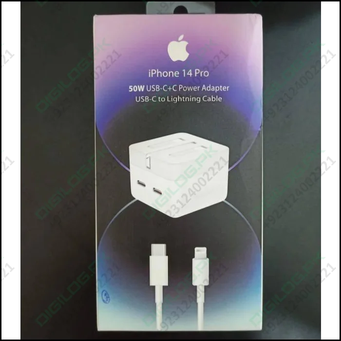 Iphone 14 Pro 50w Usb-c+c Power Adapter With Usb-c