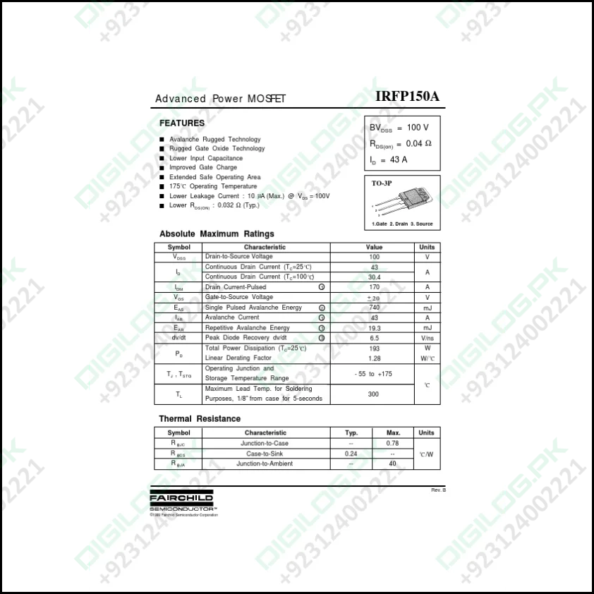 Irfp150a Advanced Power Mosfet