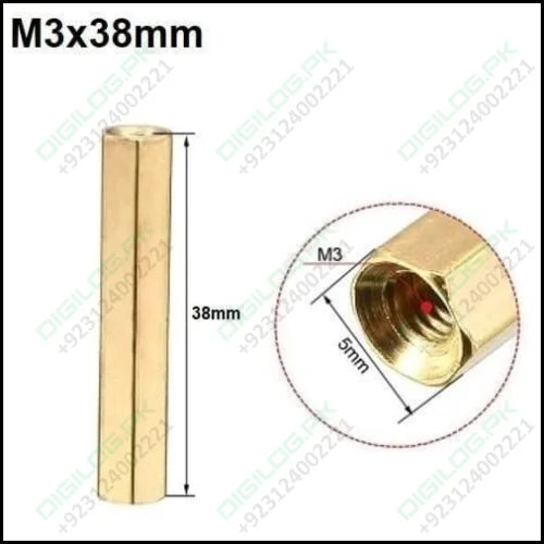 M3x38mm Female To Thread Brass Hex Standoff Pcb Pillar