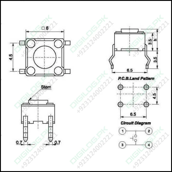 Momentary Tactile Dip Push Button Switch