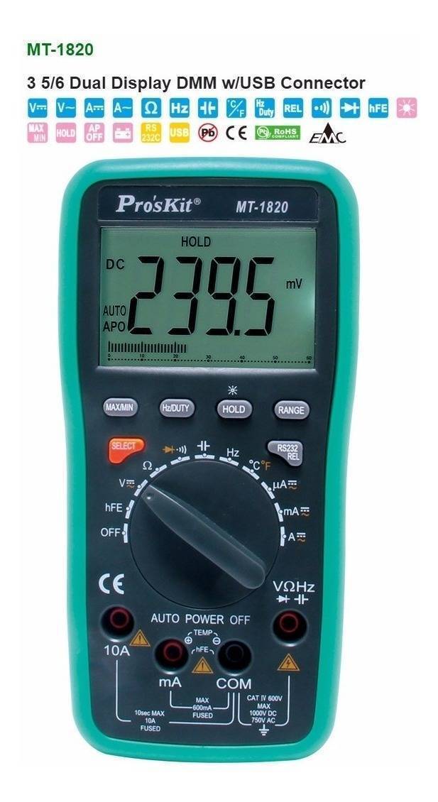 Digital Multimeter Pro'sKit MT-1820