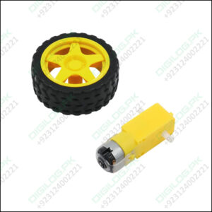 Rc Car Tt Gear Motor Dc 3v-6v Robot Smart Tyre Wheel Set