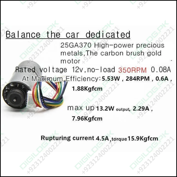 Self Balancing Robot Chassis With Wheel And Encoder Motors