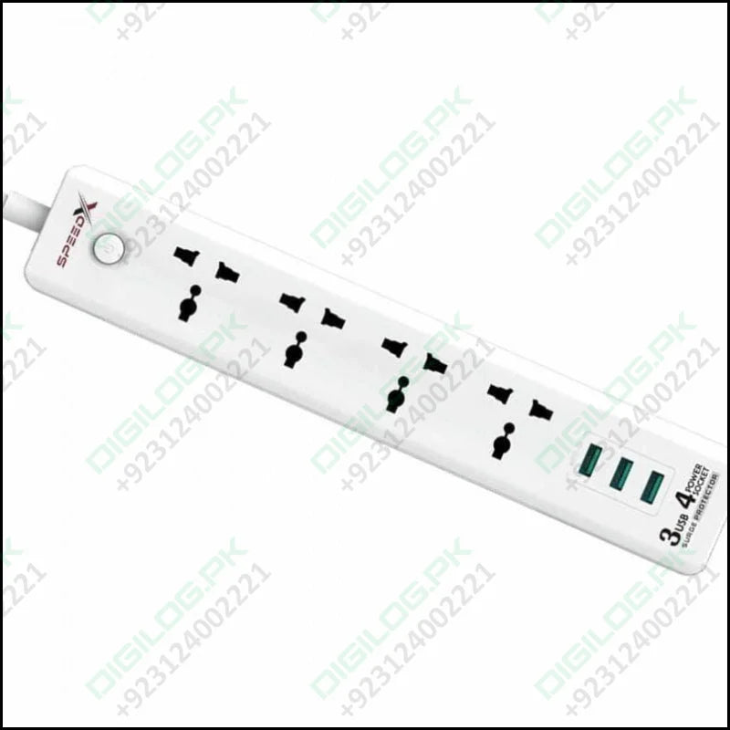 Speed X403pu Premium Portable Power Strip 4socket 3usb Port