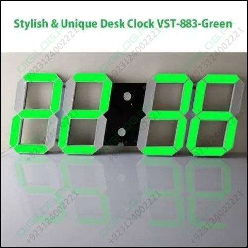 Stylish & Unique Electronic Desk Clock Vst-883-green