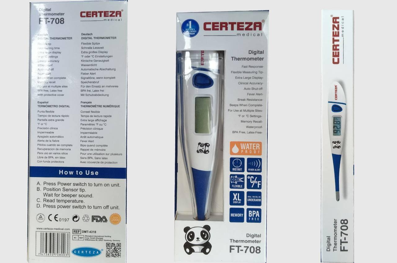 Certeza FT 708 - Digital Flexible Thermometer - White & Blue