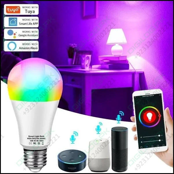 Tuya Smart Rgb Led Bluetooth Dimmable Light Bulb Lamp E27