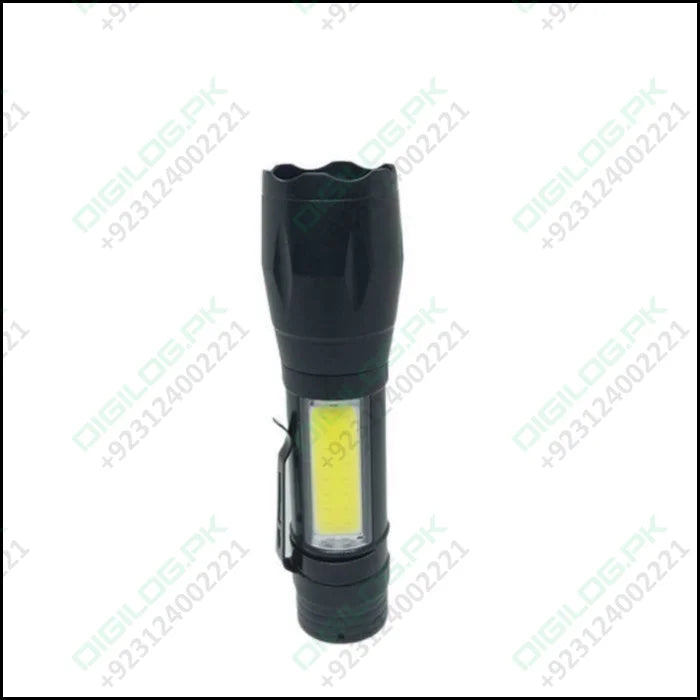 XPE COB LED Zoomable Battery Flashlight with Clip Mini