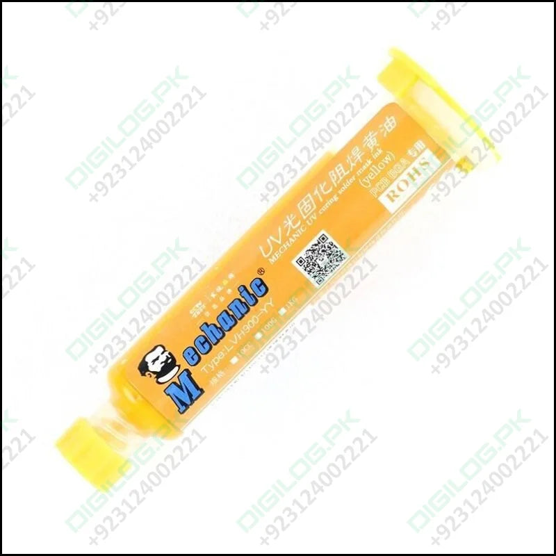 Yellow Mechanic UV Curable 10cc Solder Mask Ink PCB Fixing